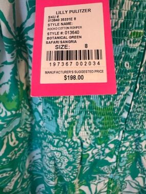 Lilly Pulitzer Botanical Green & White Smocked Romper